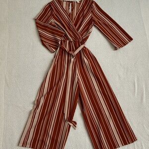 Francesca's Collections Rust and White Long Sleeve Dress
